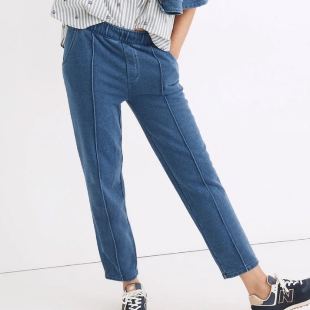 Madewell Seam Front Indigo Terry Tapered Sweatpants Women’s Size Medium